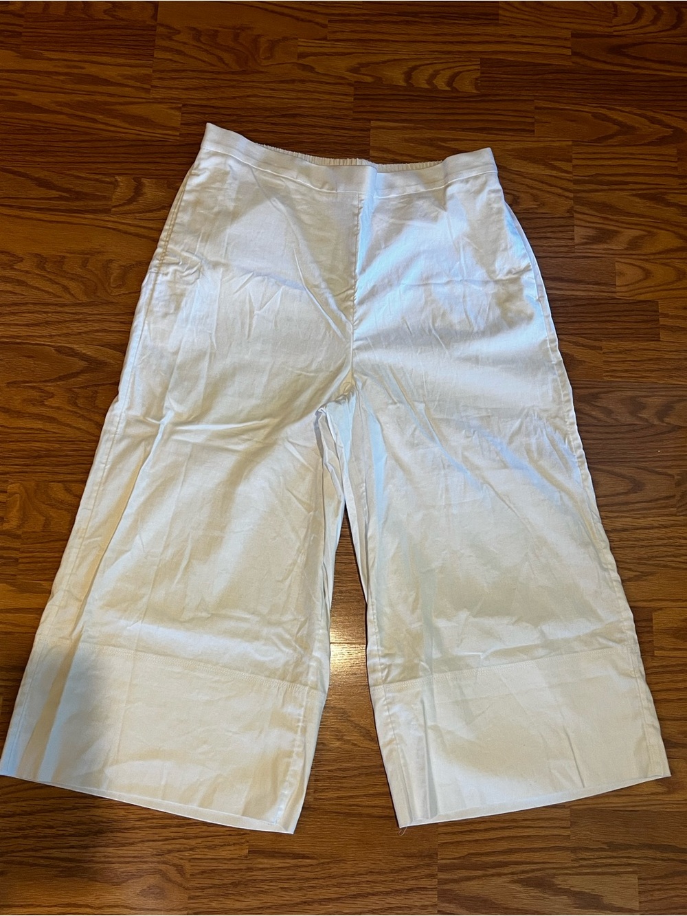 Banana Republic White Wide-Leg Cropped Pants - XL